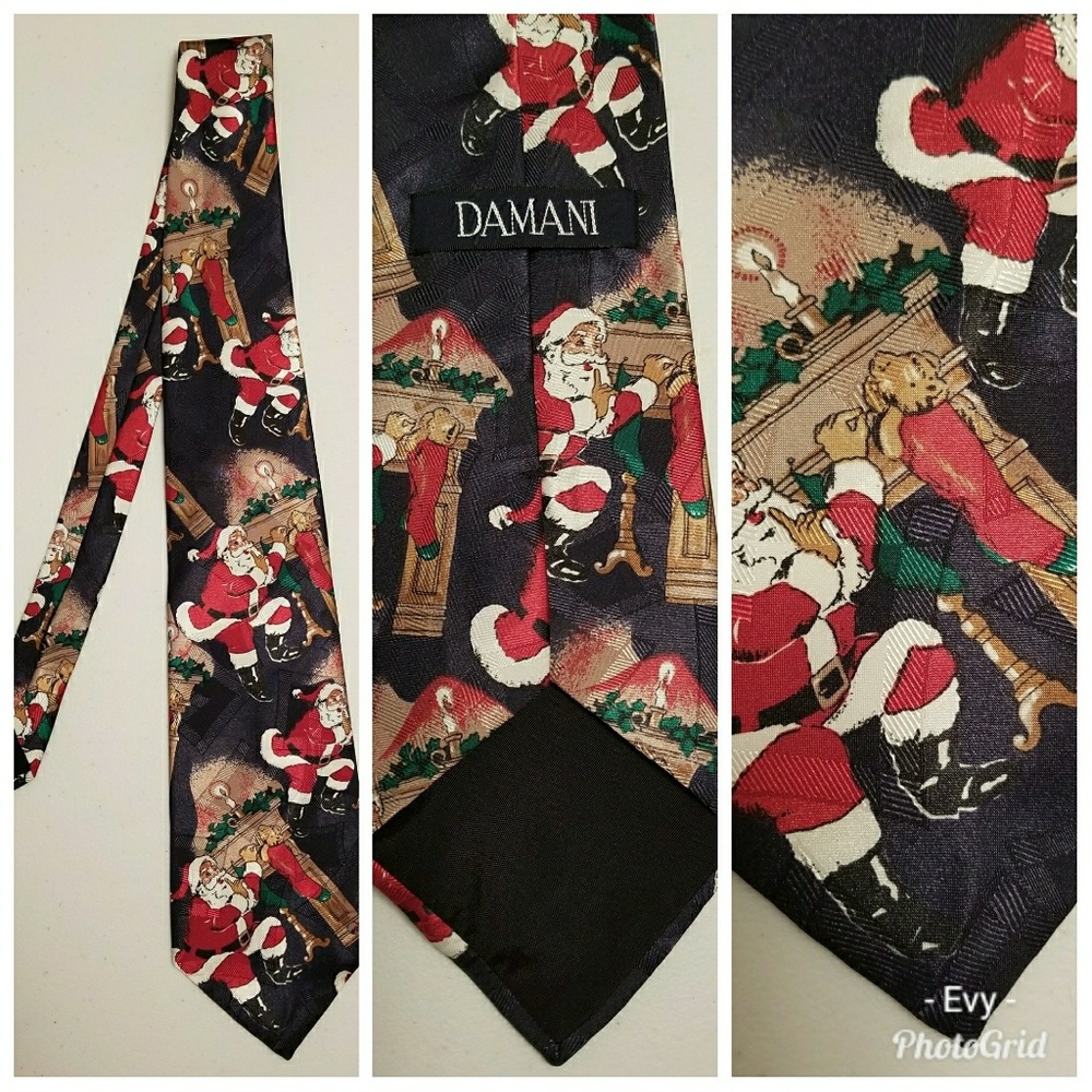 Damani Men's Navy Blue "Santa Claus" Neck Tie